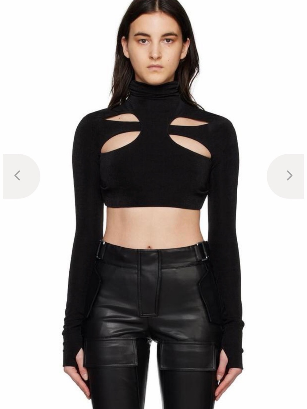MISBHV Black Butterfly Turtleneck features distinct front cutouts/a cropped fit